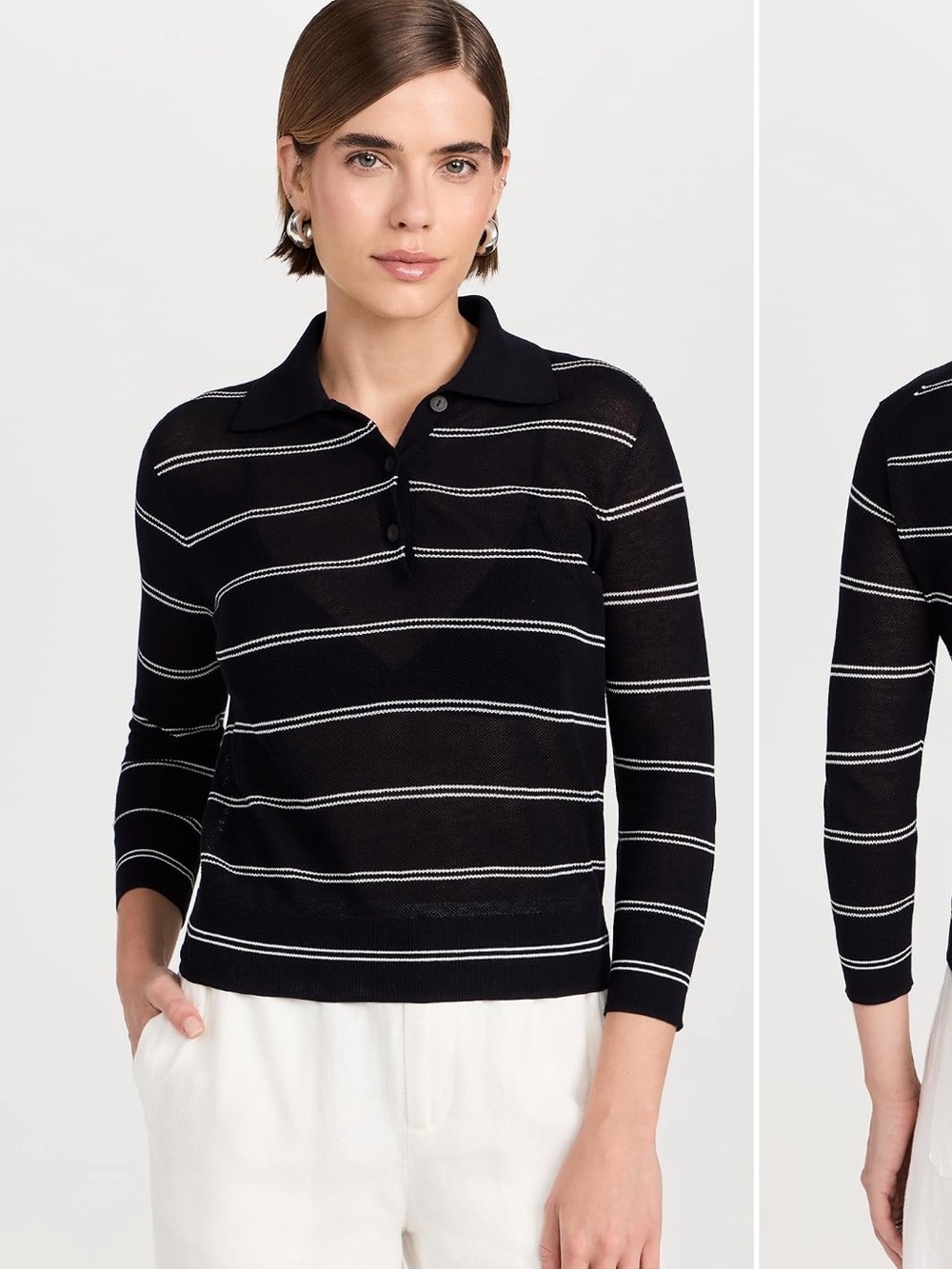 Vince Stripe Polo Sweater, new without tag